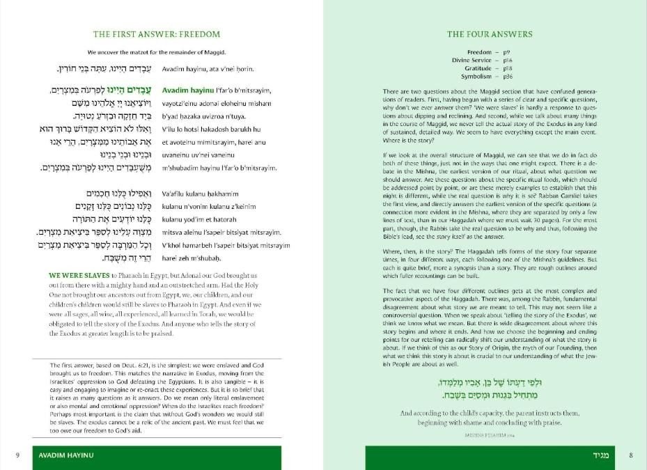 Avadim Hayinu and the Four Answers spread