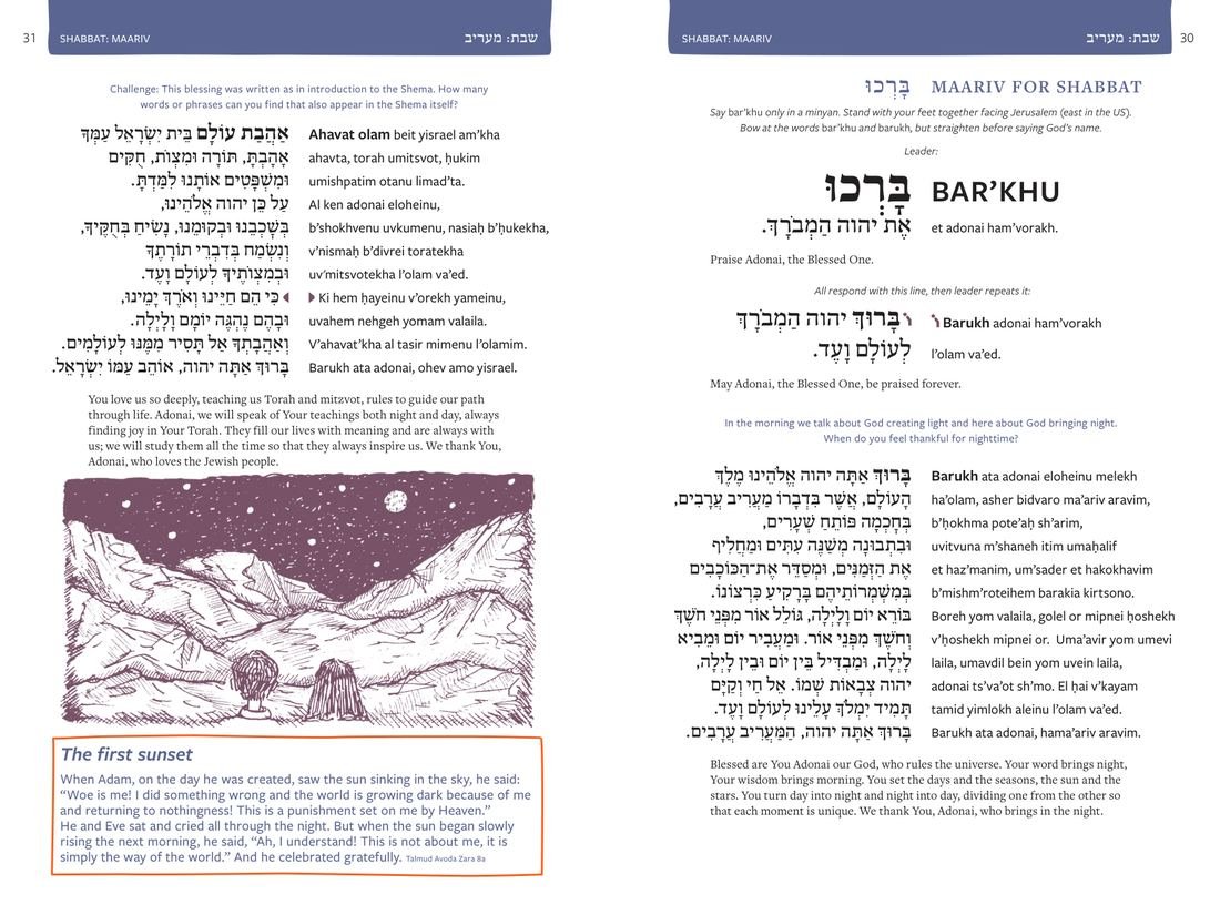 Maariv for Shabbat spread